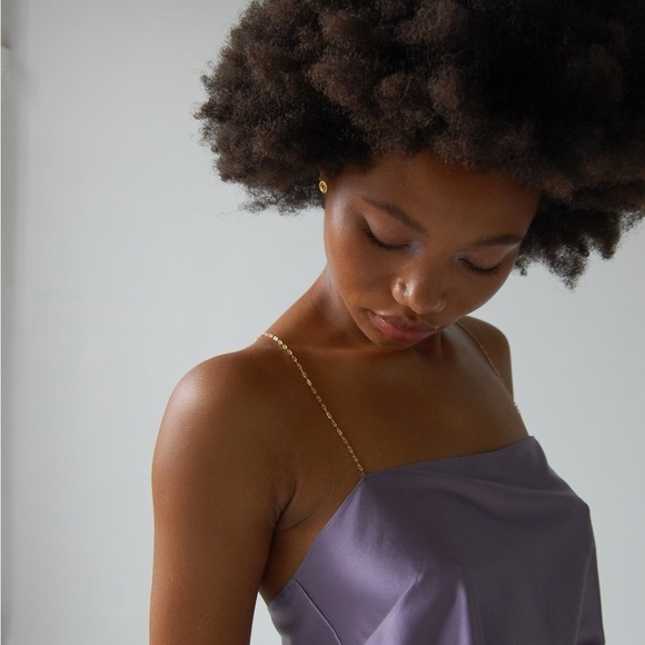 Lavender Silk Cami Tank w. 14k Gold Filled Chain - Picture 5 of 5